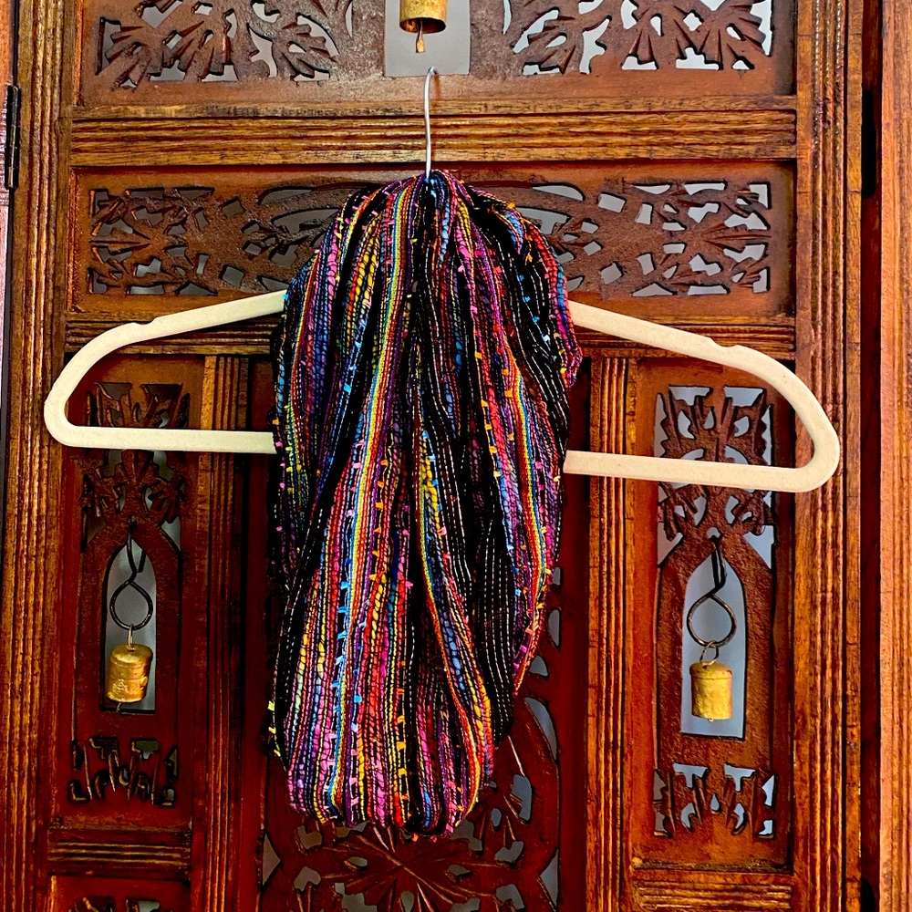 Bohemian/hippie colorful infinity scarf